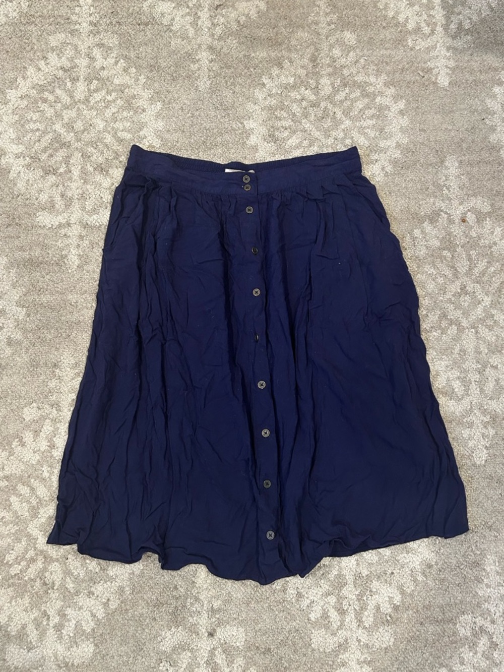 Forever 21 Contemporary Navy Blue Button Down Skirt Size Medium